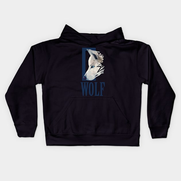 wolf lowpoly art Kids Hoodie by Amartwork